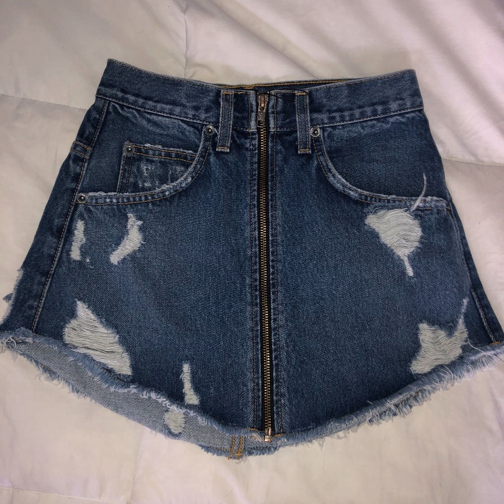 LF Denim Zip Front Skirt Adige Beatrice - TAGS ON